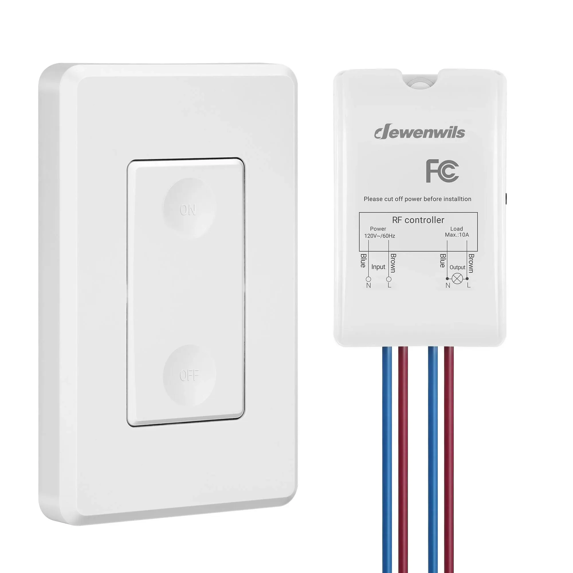 DEWENWILS Wireless Light Switch and Receiver Kit Remote Control Wall Switch