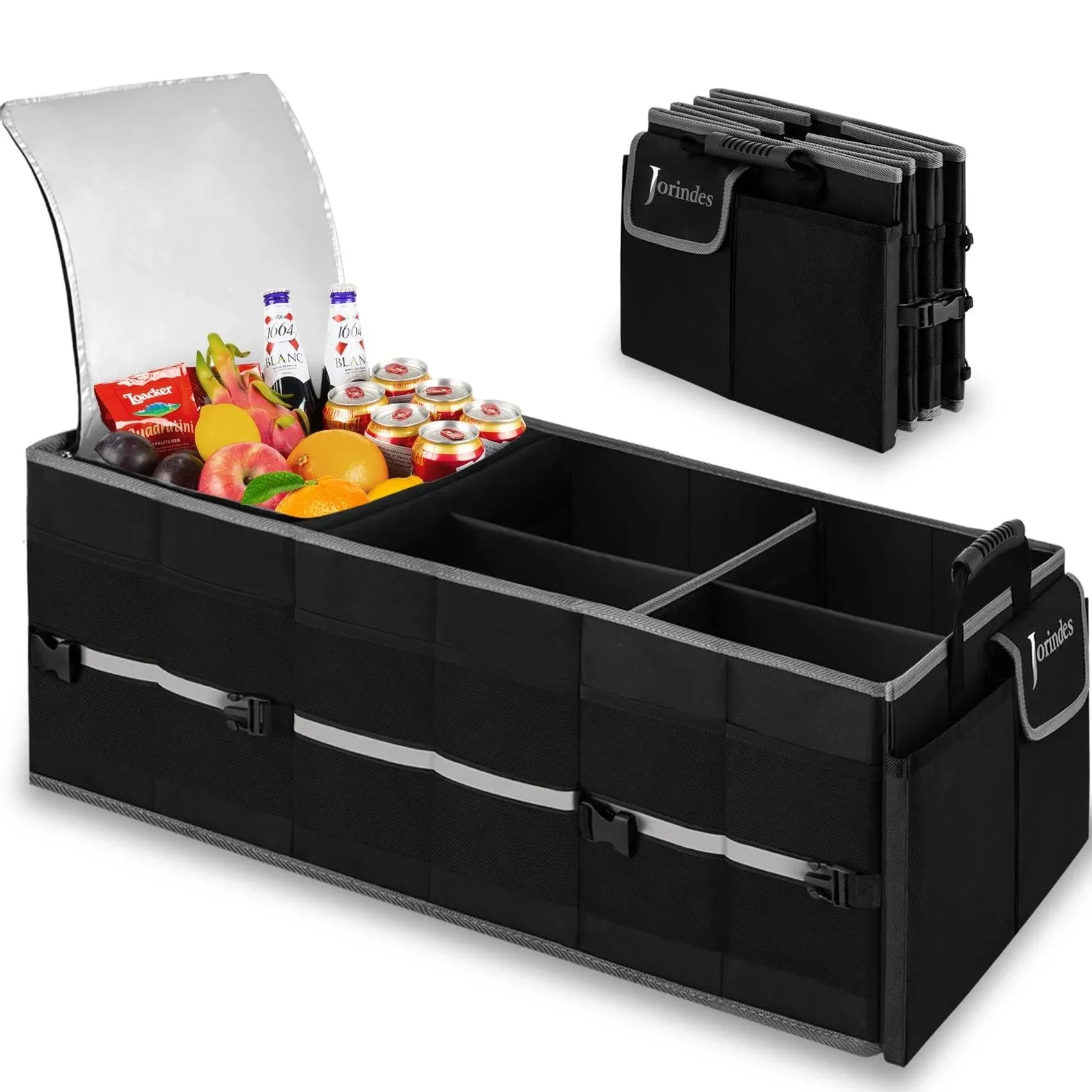 Trunk Organizer with Built-In Insulated Leak Proof Cooler Bag,Collapsibl<wbr/>e Cargo 