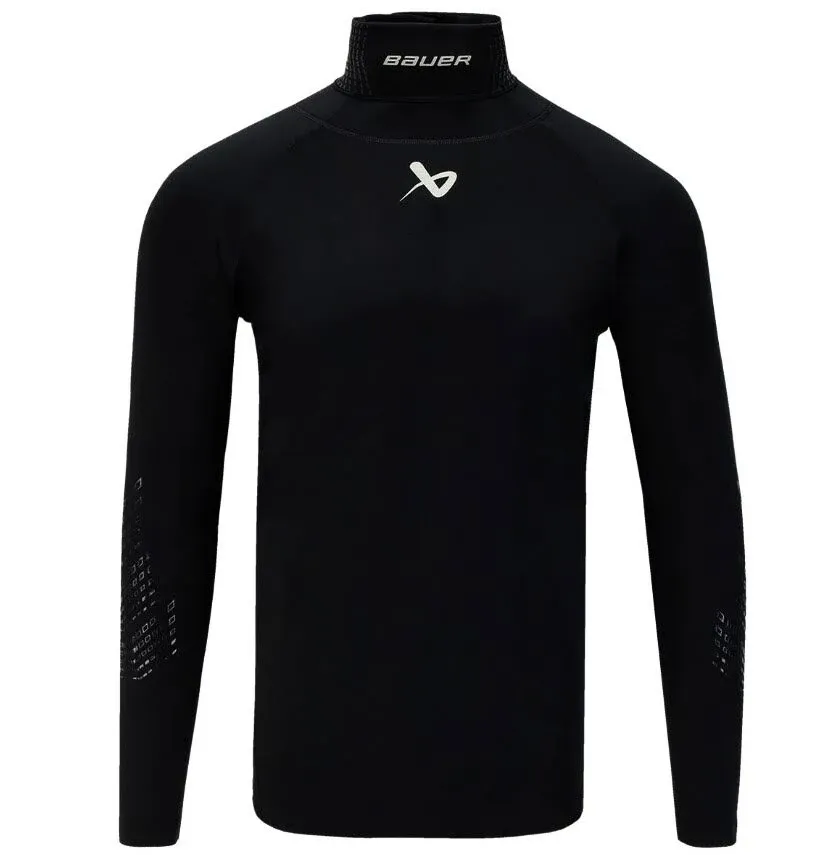 Bauer NECKPROTECT Long Sleeve Baselayer Top - Youth - Black - XL