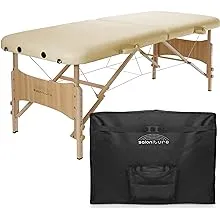 Saloniture Basic Portable Folding Massage Table - Cream