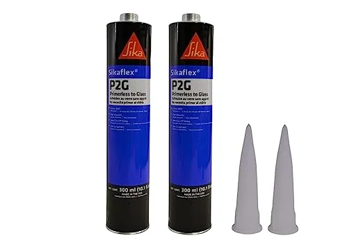 Auto Glass Sealant Windshield Urethane Glue Sikaflex P2G Primerless Adhesive x 2