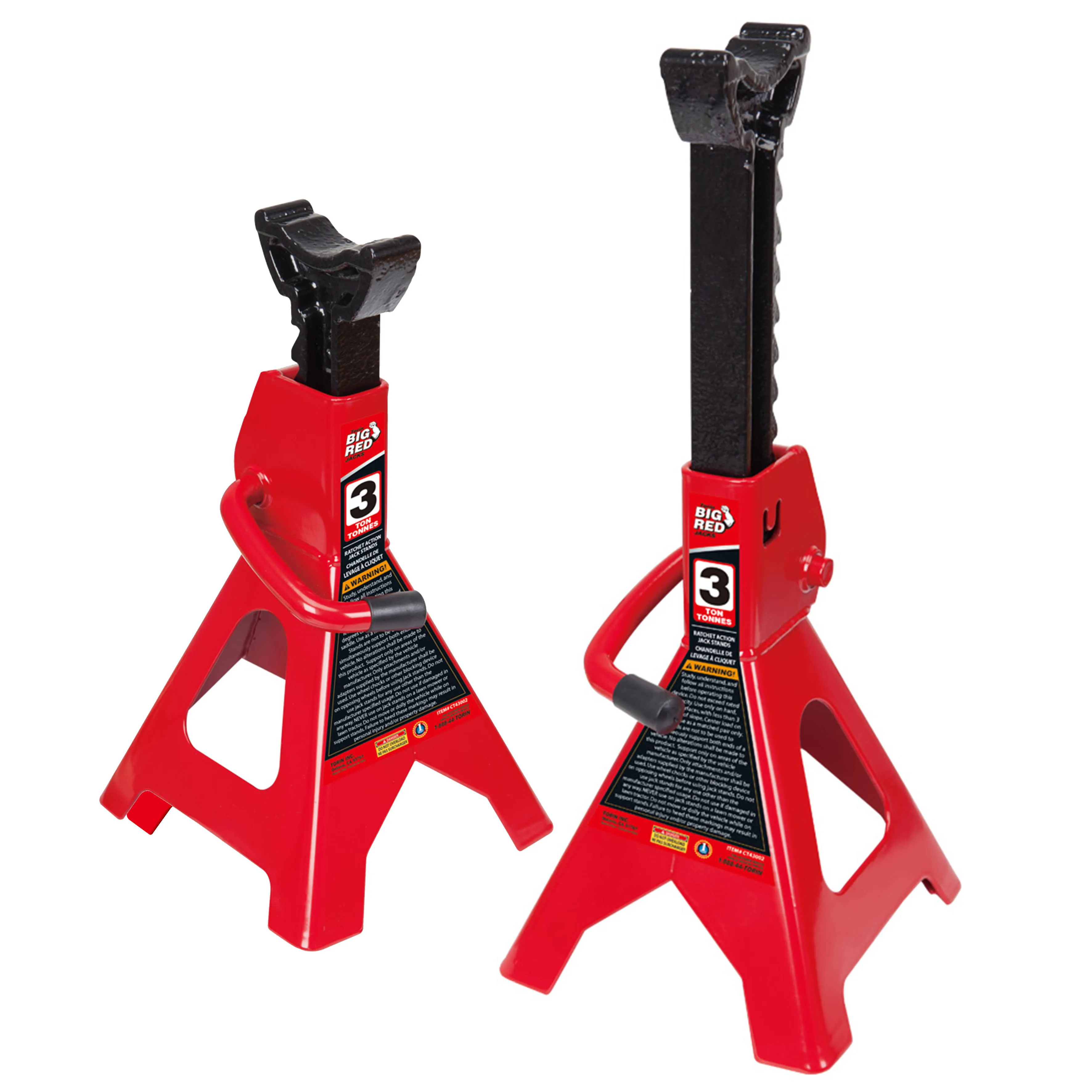 Big Red Jack Stands, 3 Ton / Steel / Red T43202