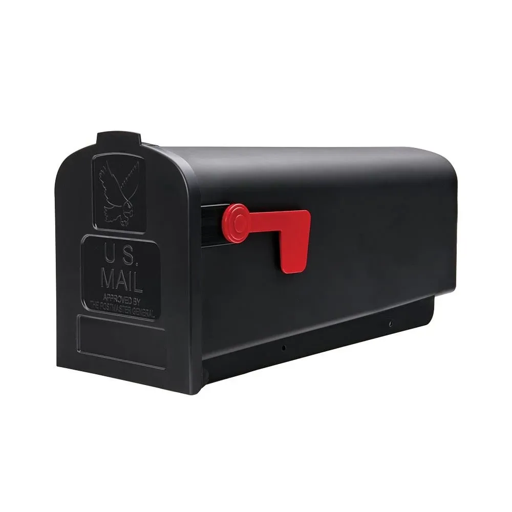 Gibraltar Mailboxes Post Mount Black Plastic Standard Mailbox | PL10B020