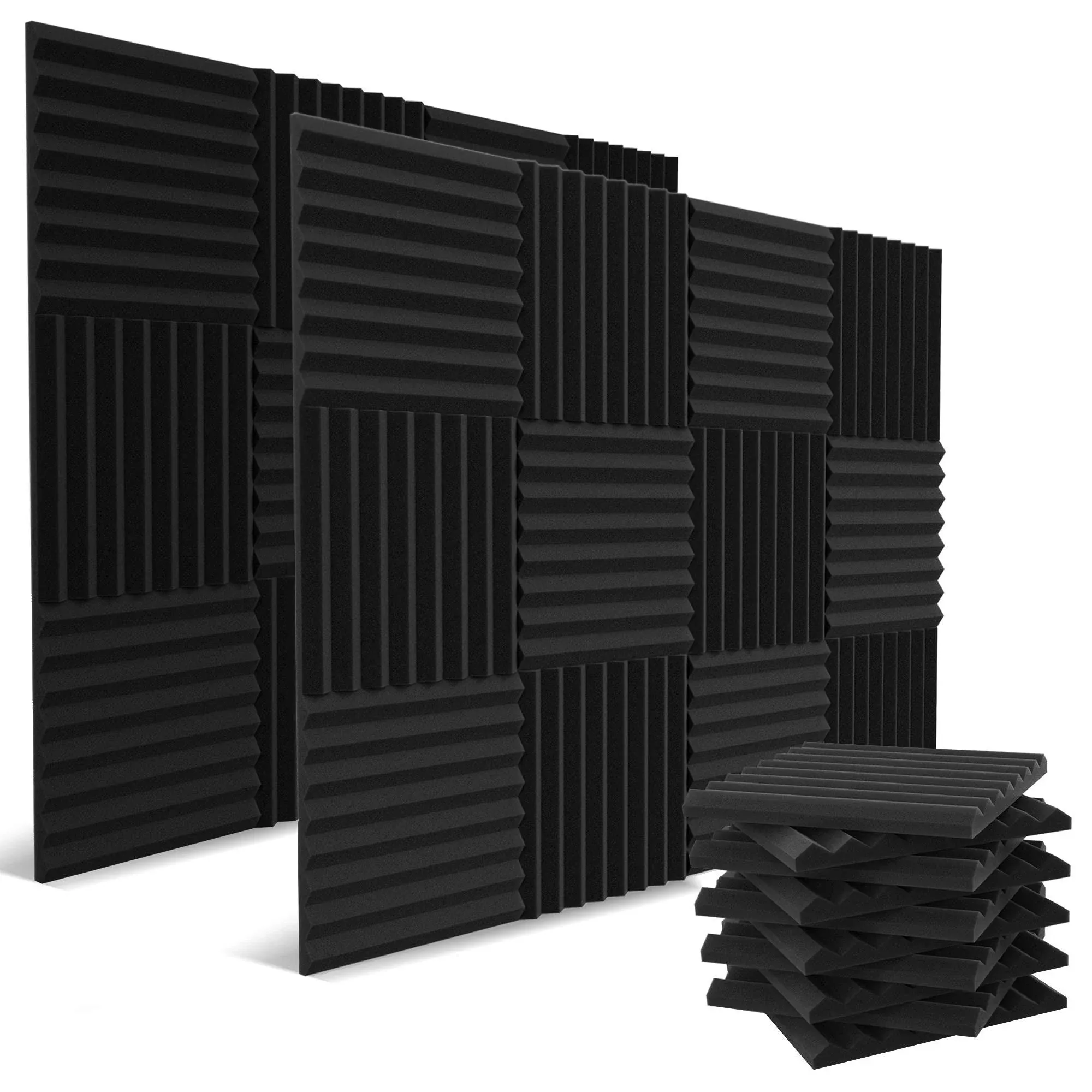 52 Pack Acoustic Panels 1 X 12 X 12 Inches - Acoustic Foam - High Density- So...