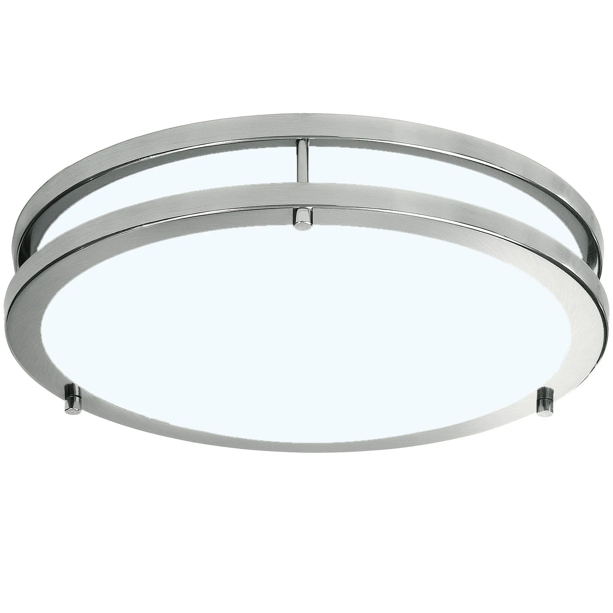 LED Flush Mount Ceiling Light, 12&#034;, 15W 5000K Daylight, Brushed Nickel