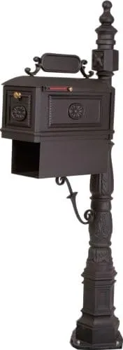 Decorative Residential Curbside Cast Aluminum Mailbox with Paper Box Black Authentic * Original * Exclusive