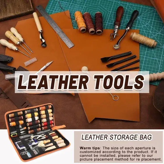 QMNNMA Leather Working Tools Leather Craft Kit and Supplies Upholstery Repair Kit