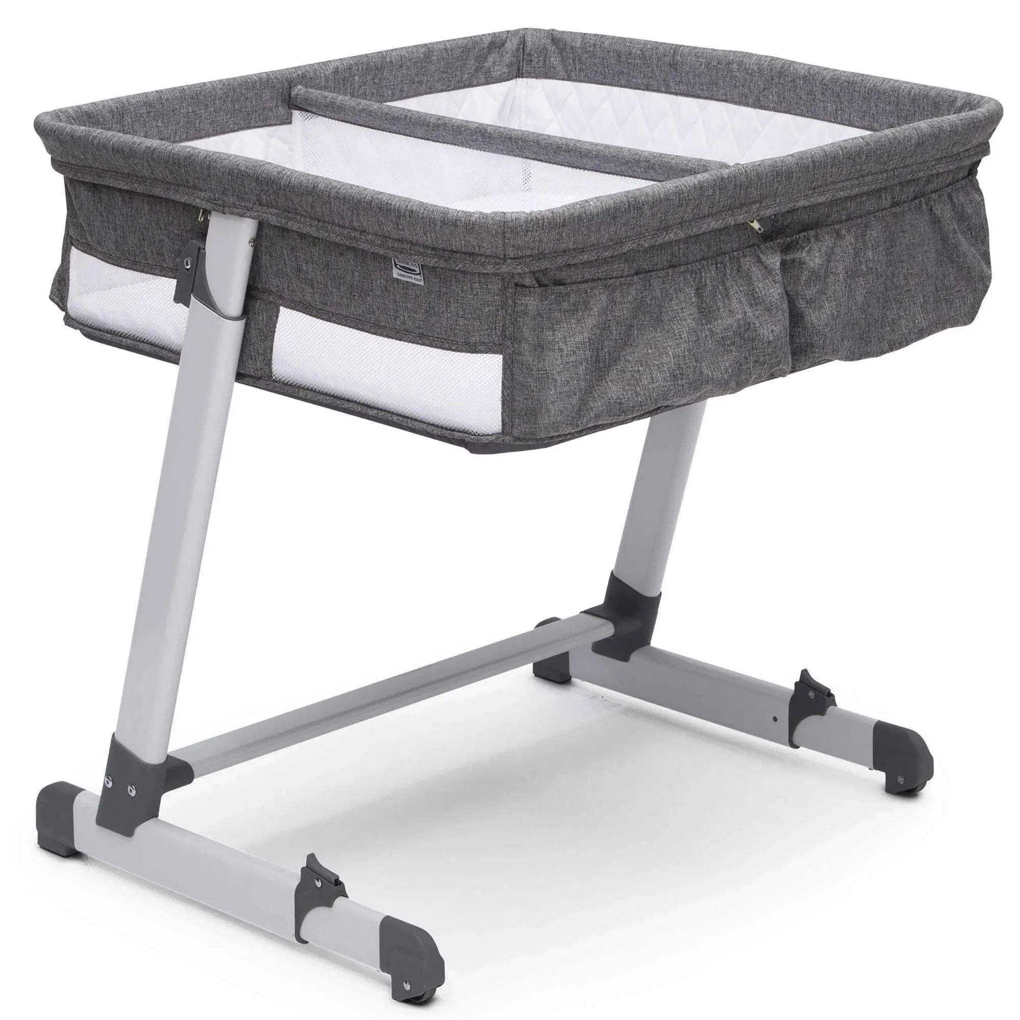 Simmons Kids By The Bed Twin City Sleeper Bassinet, Gray Tweed