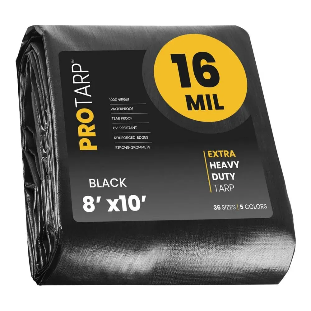 Protarp Extra Heavy Duty Black 16 Mil Tarp Cover PT-106