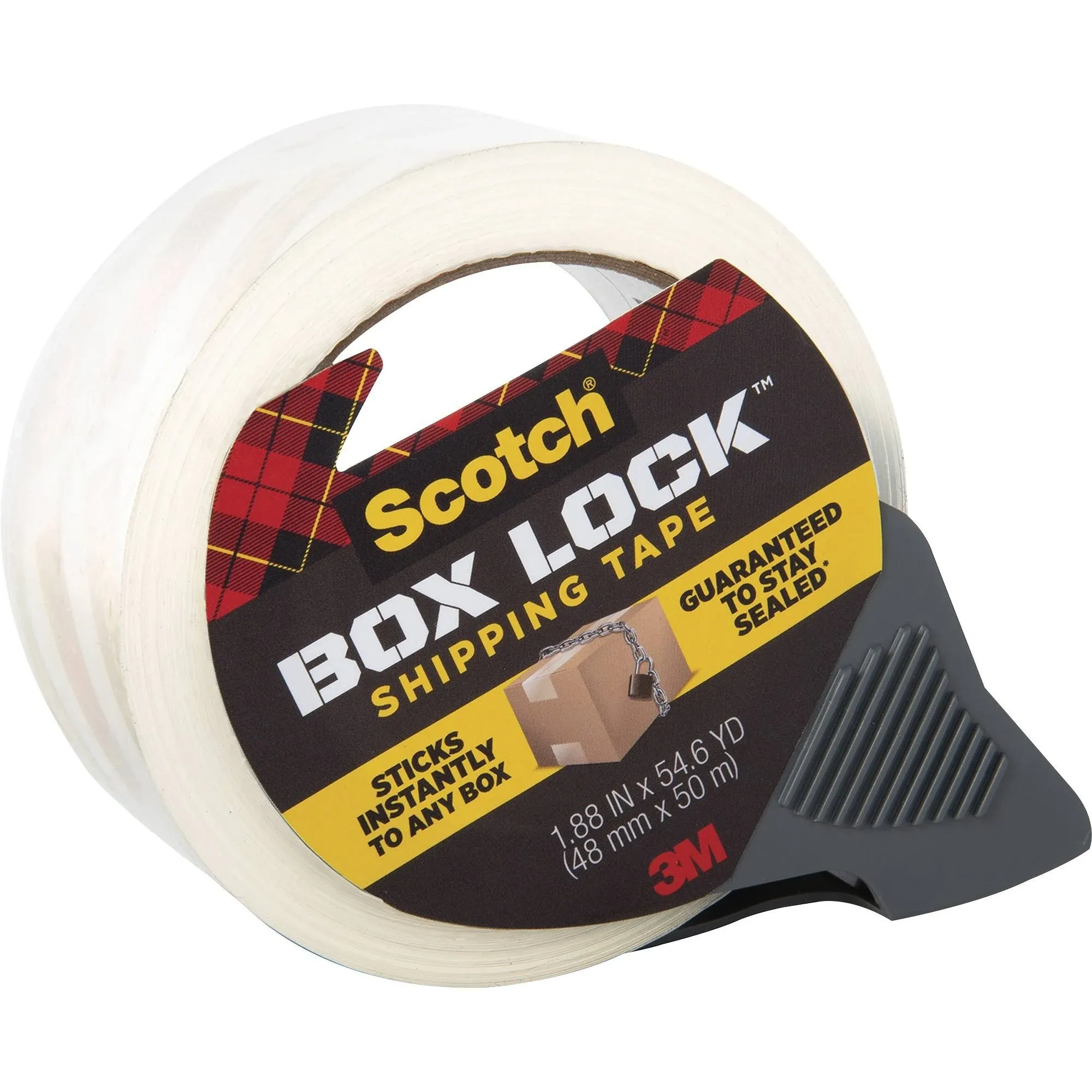 Scotch Box Lock Shipping Packaging Tape with Refillable Dispenser