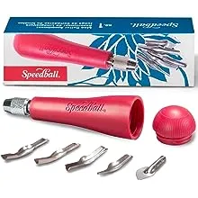 Speedball Linoleum Cutter Kit Assortment #1 - Linocut Carving Tools for Block Printing, Includes 5 Blades