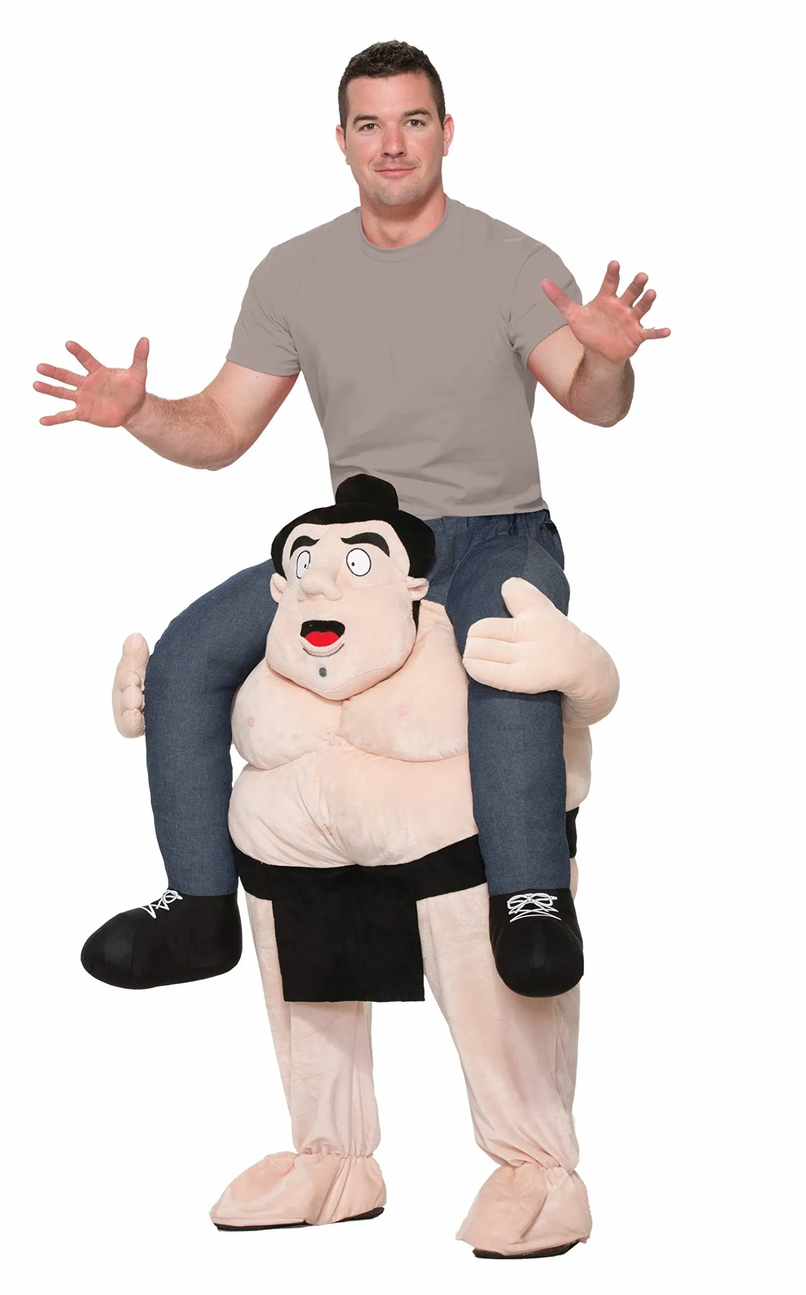 Sumo Ridin&#039; Shoulder Rider Wrestler Funny Fancy Dress Halloween Adult Costume