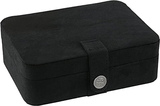 Mele & Co. Giana Plush Fabric Jewelry Box with Lift Out Tray (Black)