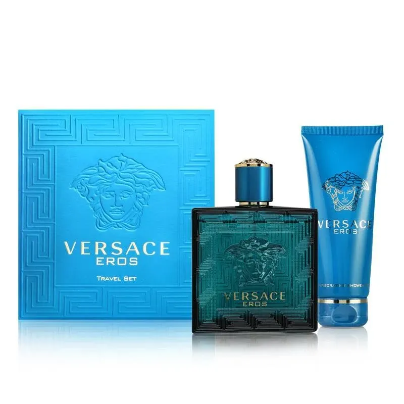 Versace Eros by Versace -- Gift Set - 3.4 oz Eau de Toilette Spray + 3.4 oz Shower Gel / Men