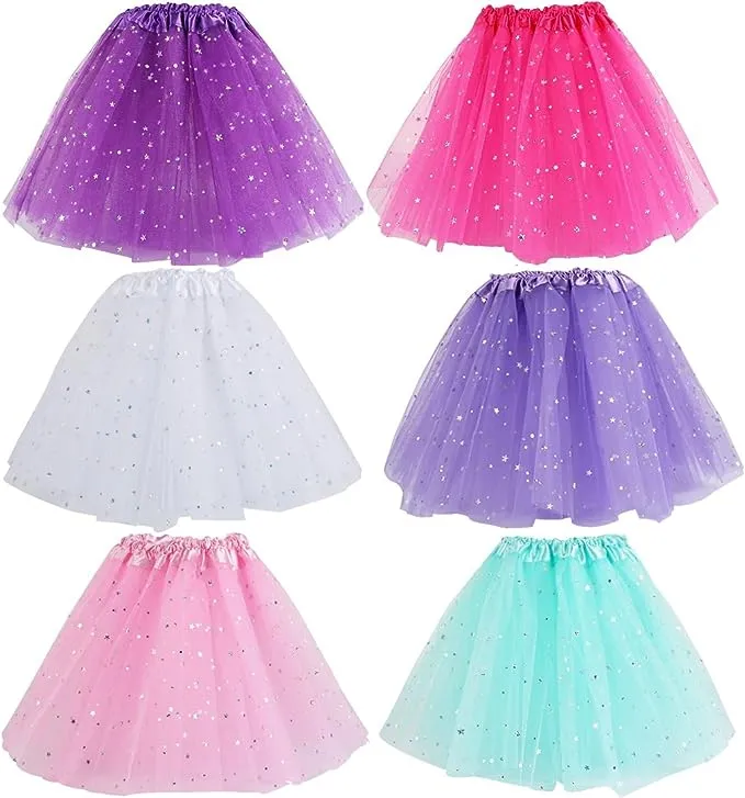 kilofly 6pc Girls Ballet Tutu Kids Birthday Princess Party Favor Dress Skirt Set