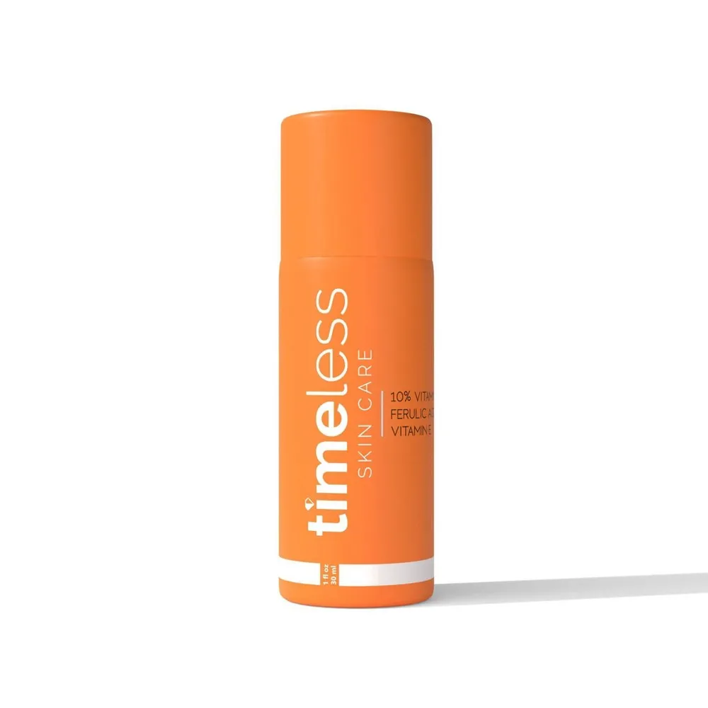 Timeless Skin Care Vitamin C Serum mit Vitamin E & Ferulasäure – 10% Vitamin C Aufhellendes Serum – Gesichtsserum für fettige & trockene Haut – parfümfreies Serum für die Hautpflege – 28,3 g