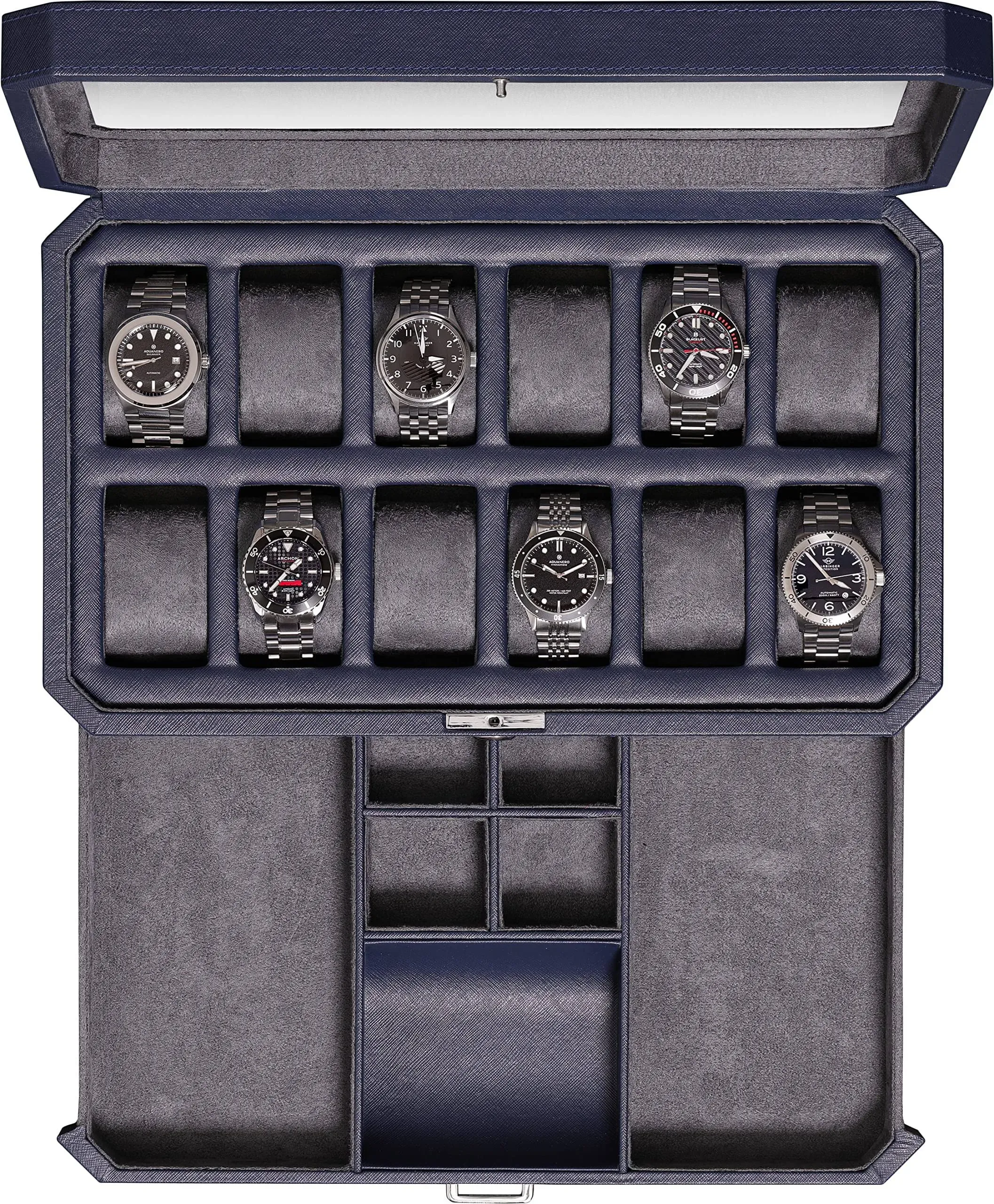 Rothwell 12 Slot Leather Watch Box