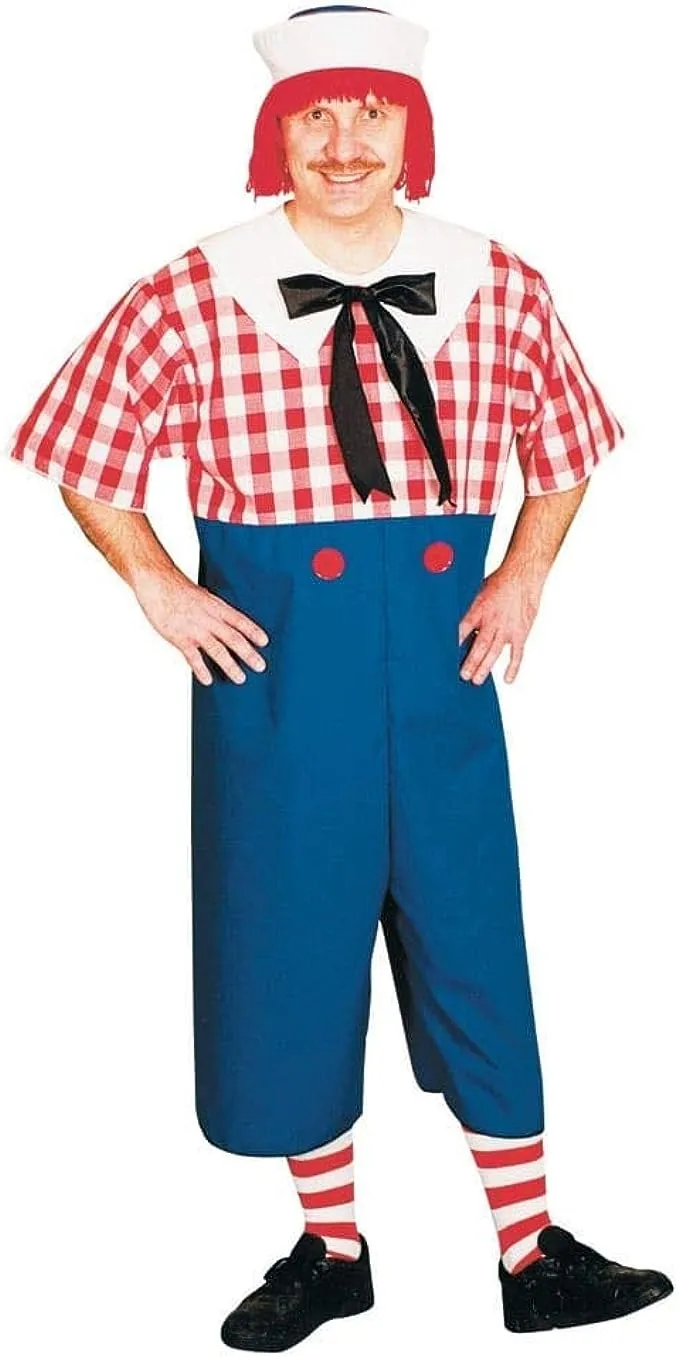 Morris Costumes Men's Raggedy Andy Costume, Blue/Red/Black, OS