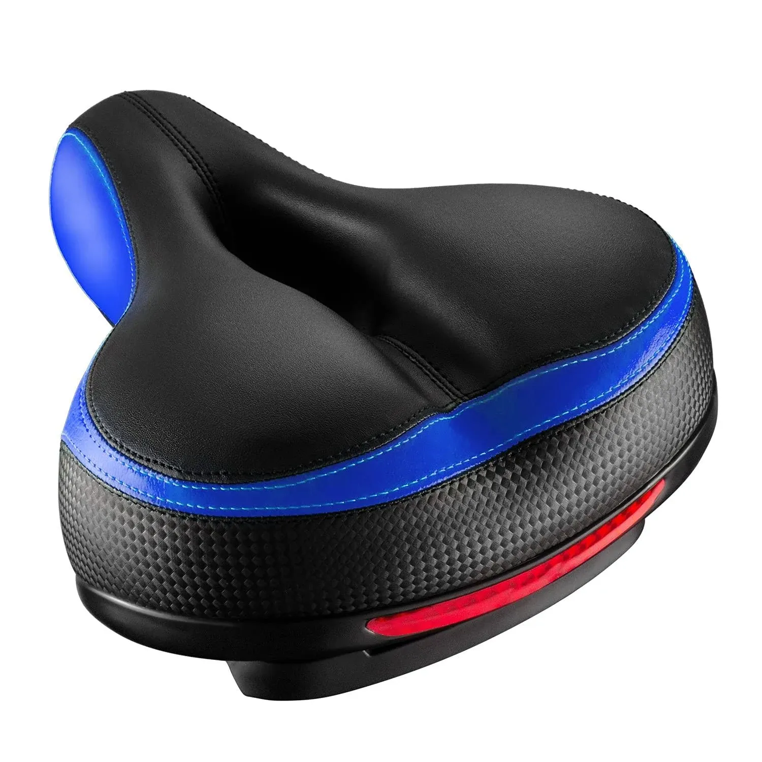 Roguoo Bike Seat, Most Comfortable Bicycle Seat Dual Shock Absorbing Memory Foam Waterproof Bicycle Saddle Bike Seat Replacement with Refective Tape