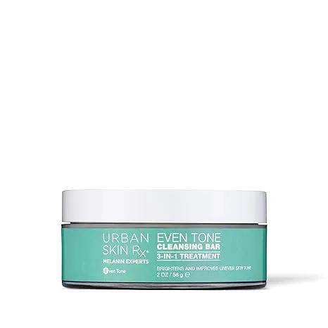 Urban Skin Rx® Even Tone Cleansing Bar | 3-in-1 Daily Cleanser, Exfoliator, and Brightening Mask Helps Diminish Dark Spots, Formulated with Kojic Acid, Azelaic Acid, and Niacinamide | 2.0 Oz