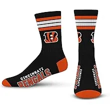 Cincinnati Bengals Youth 4-Stripe Deuce Quarter-Length Socks