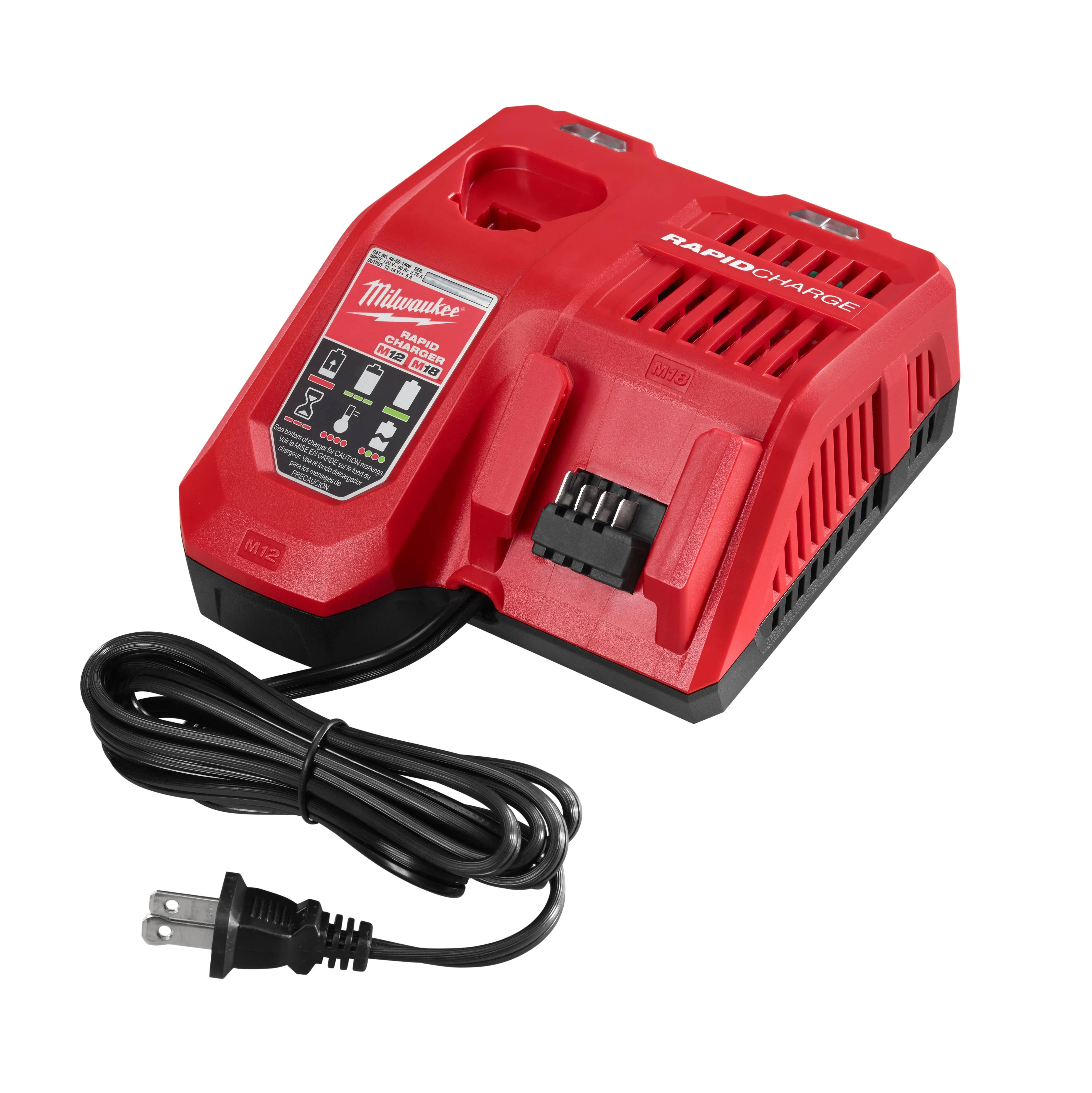 Milwaukee 48-59-1808 M12 & M18 Lithium-Ion Multi-Voltage Rapid Battery Charger at RDW Liquidations