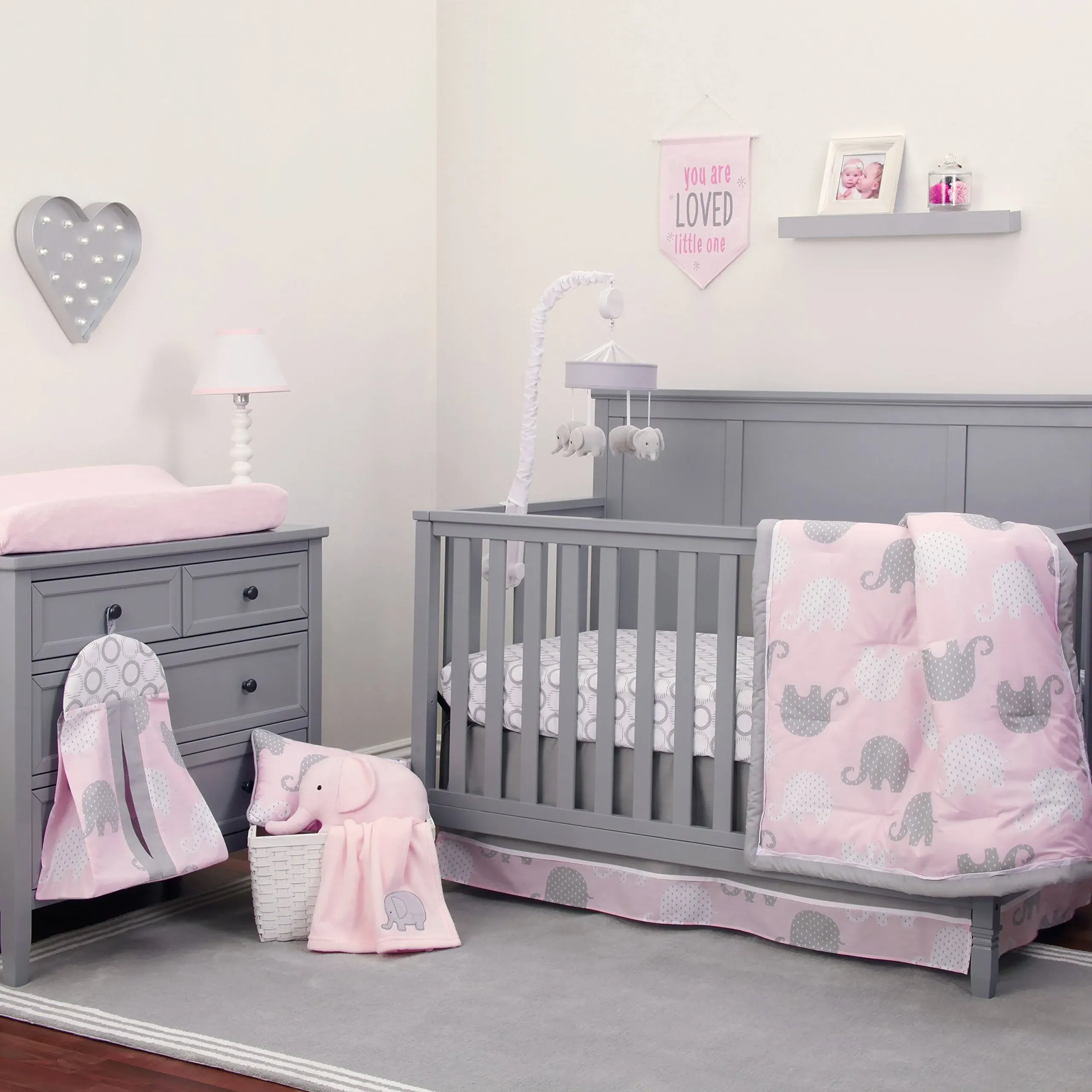 NoJo Dreamer Elephant 8-Piece Crib Bedding Set