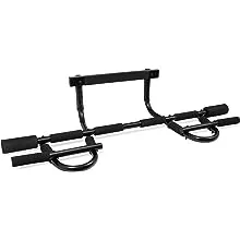 ProsourceFit Multi-Grip Lite Pull Up/Chin Up Bar, Heavy Duty Doorway Upper Body Workout Bar for Home Gyms 24”-32” (ps-1240-cu-basic), Black