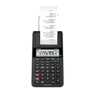 Casio HR-10RC Handheld Portable 12-Digit Printing Calculator, Black