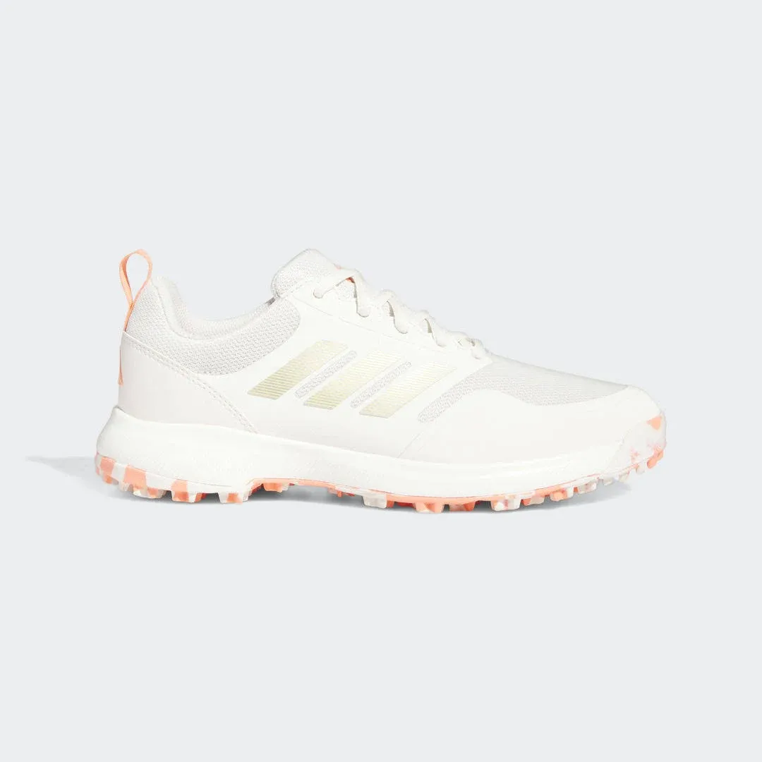 adidas Womens Tech Response SL3 Golf Shoes - Chalk White/Silver Metallic/Coral Fusion