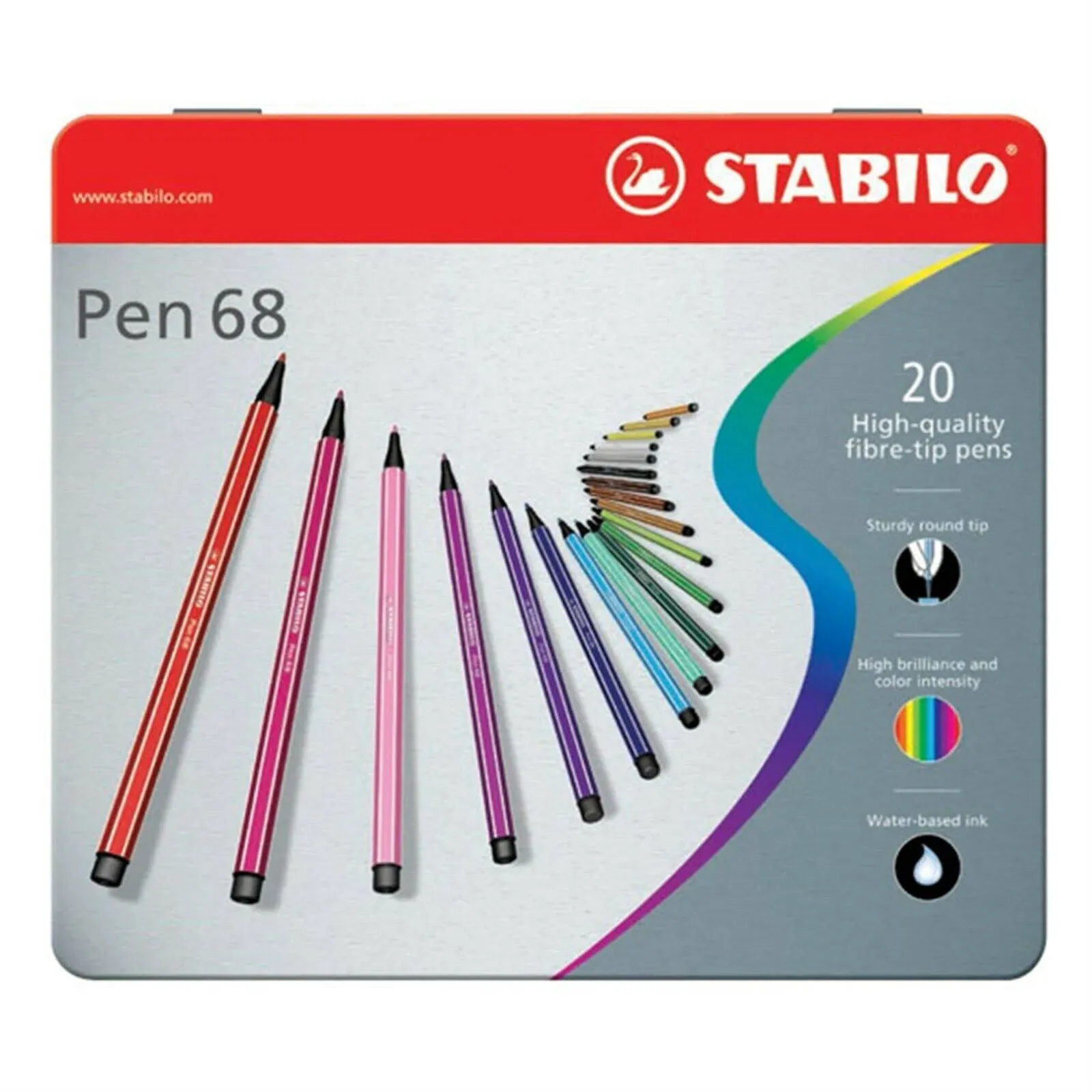 STABILO Pen 68 Tin Set, Set of 20, Multicolor