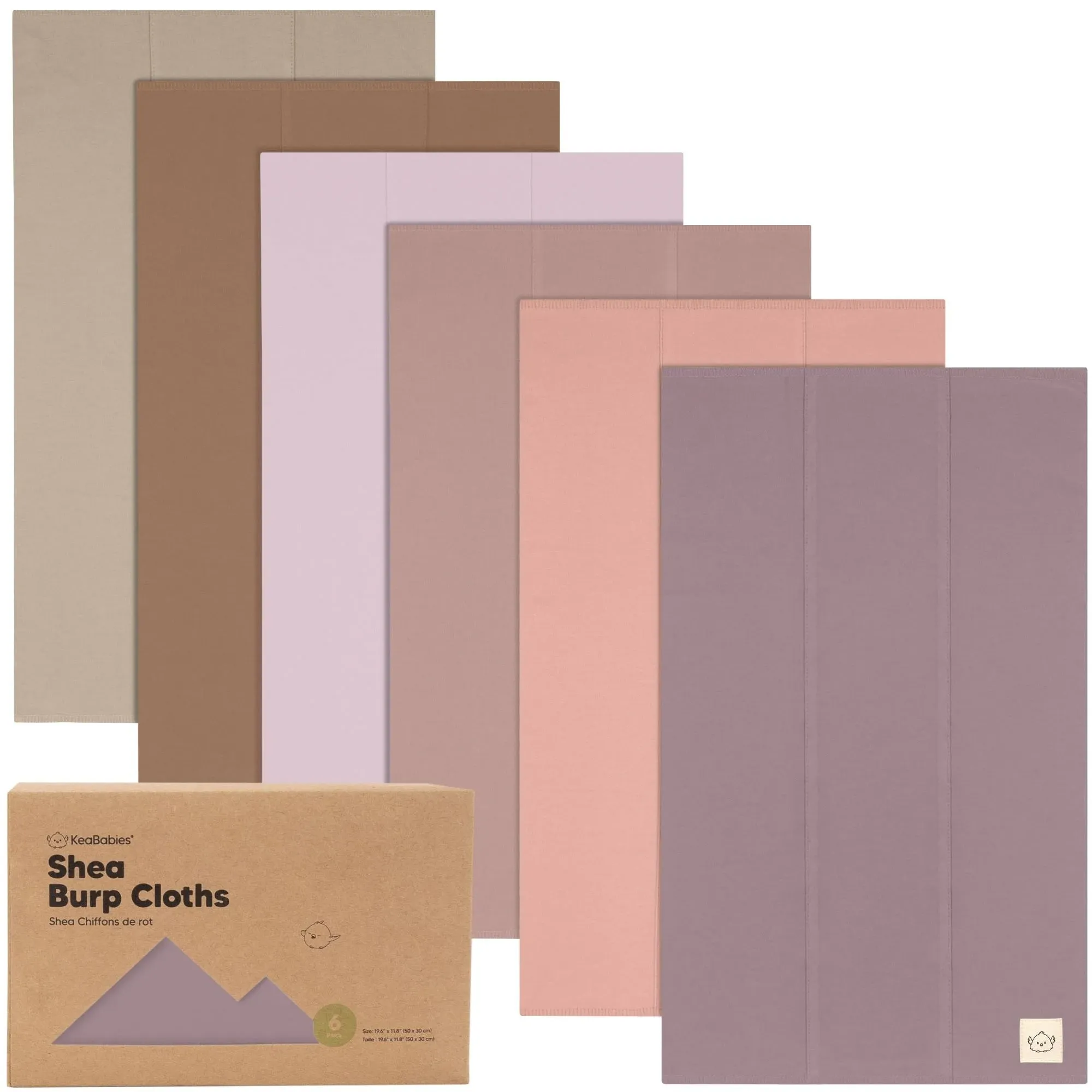 KeaBabies Shea Burp Cloths in Mauve