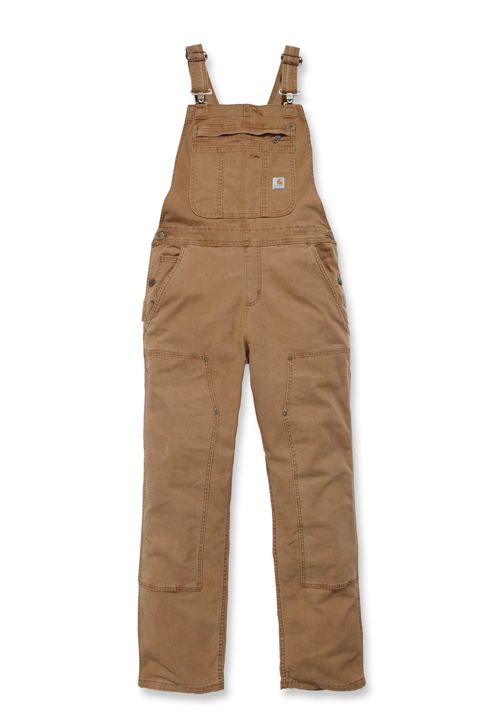 Women's Crawford Carhartt Brown Double Front Bib Overalls