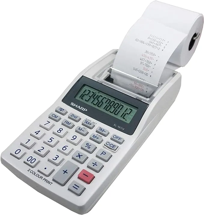 EL-1611V Printing Calculator Black/Red Print, 2 Line/Second