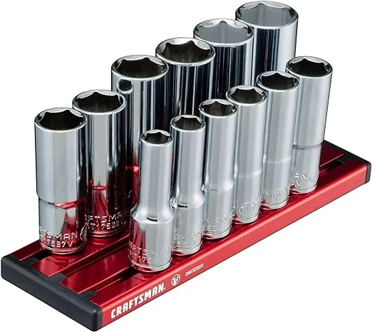 CRAFTSMAN V-SERIES Socket Set, Deep SAE, 3/8 Inch Drive, 12 Piece (CMMT17360V)