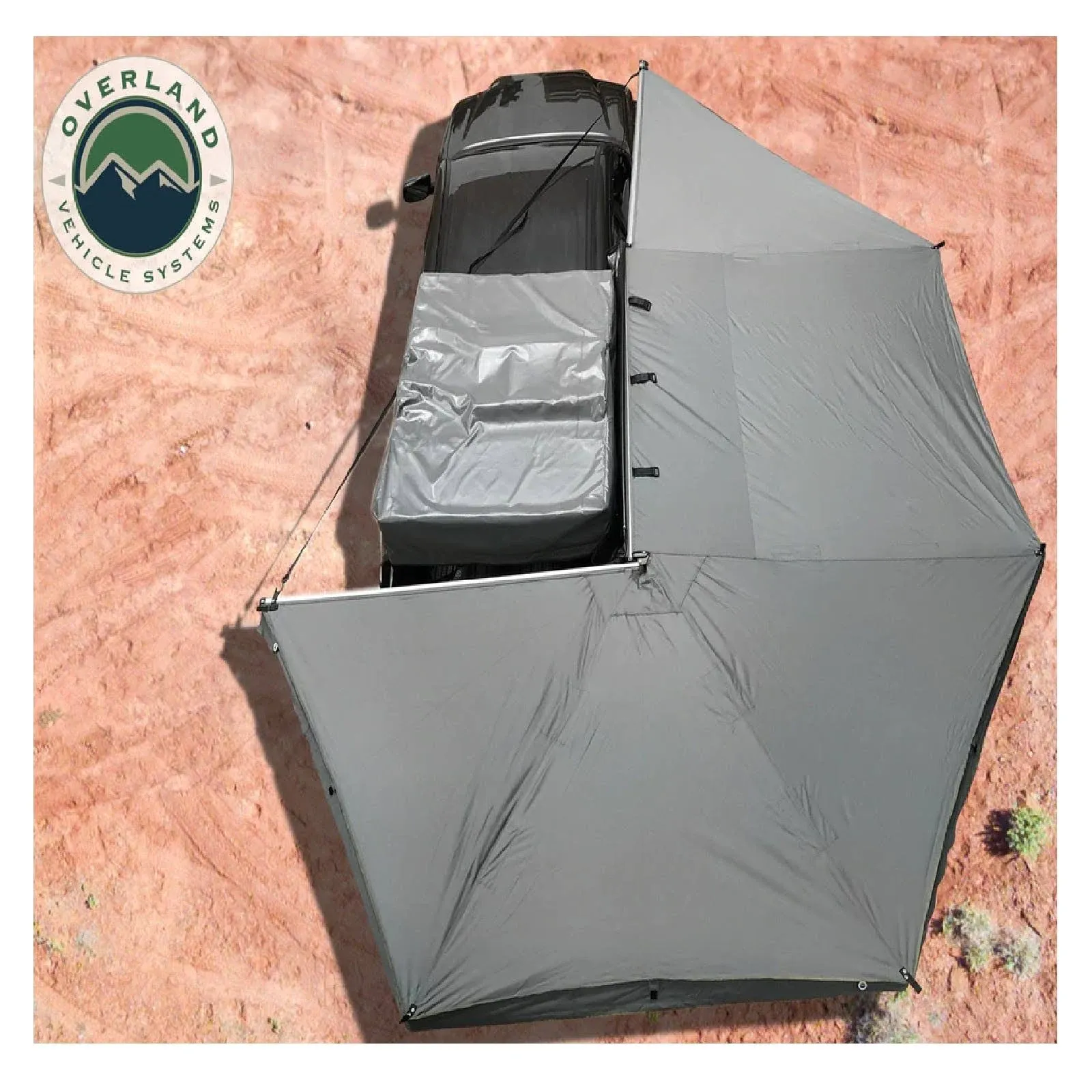 Overland Vehicle Systems 19529907: Nomadic Awning 270 - Dark Gray Cover With Black Transit Cover Passenger Side & Brackets - JEGS