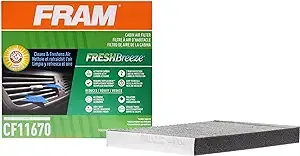 FRAM Fresh Breeze Cabin Air Filter Replacement for Car Passenger Compartment w/ Arm and Hammer Baking Soda, Easy Install, CF11670 for Ford Vehicles