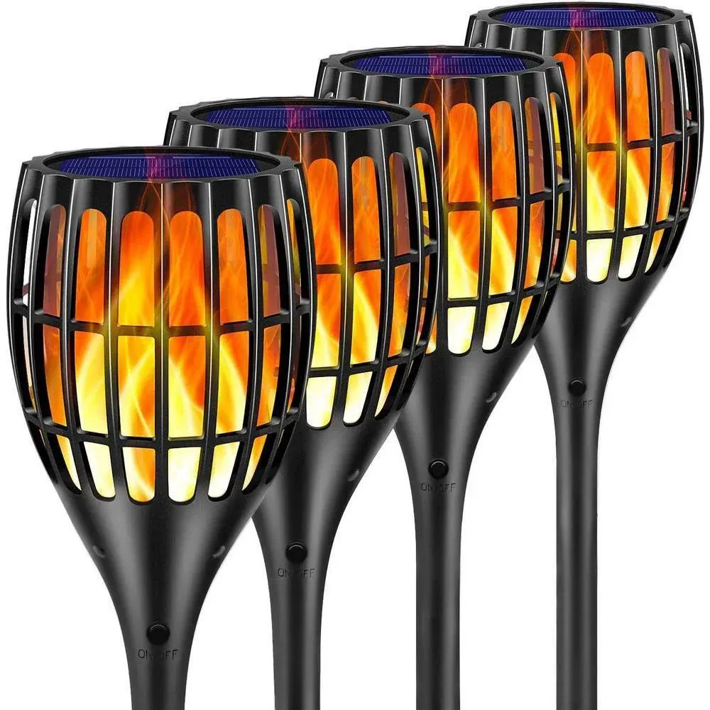 Solar Lights Outdoor, 43&#034; Flickering Flames Torch Light Solar Garden Lights W...