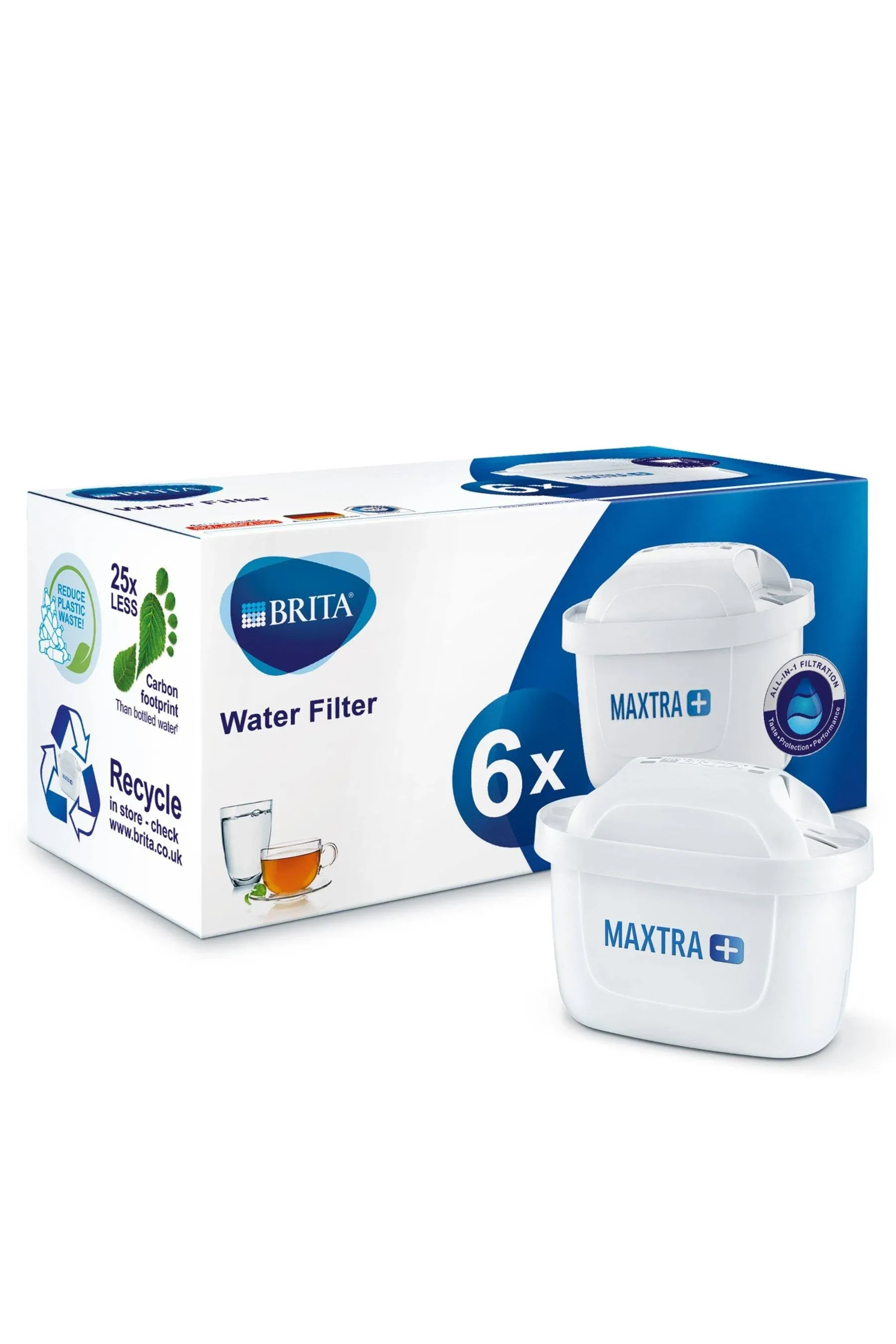 Brita Maxtra+ Water Filter Cartridges, White, Pack of 6 (UK Version)