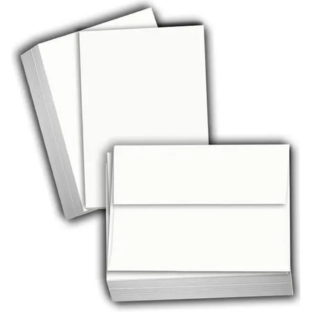 Hamilco White Cardstock Thick Paper - Blank Index Flash Note & Post Cards - Greeting Invitations Stationary 4 X 6" Heavy Weight 80 lb Card Stock for Printer 100 Pack with Envelopes