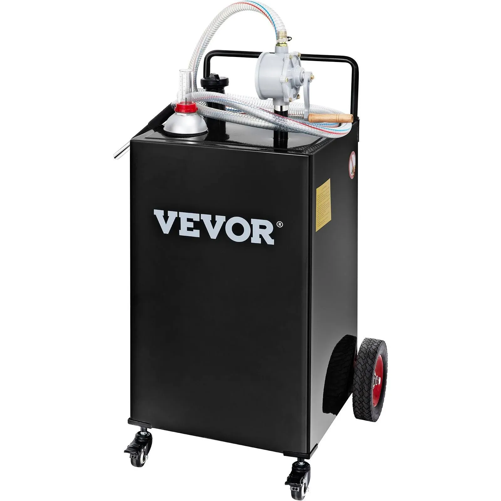 VEVOR 35 Gal Fuel Storage Tank with 4 Wheels Black