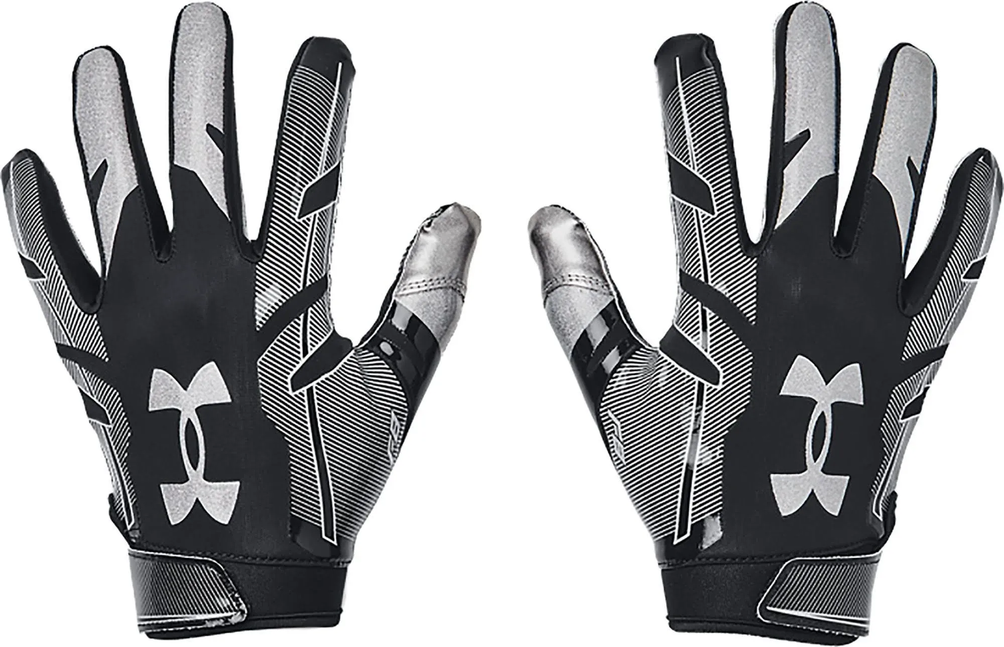 Under Armour Men ' S UA F8 Football Gloves - Black / Metallic Silver