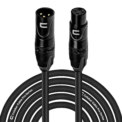 Balanced XLR Cable Male to Female - 15 Feet Blue - Pro 3-Pin Microphone Connector for Powered Speakers, Audio Interface or Mixer for Live Performance & Recording