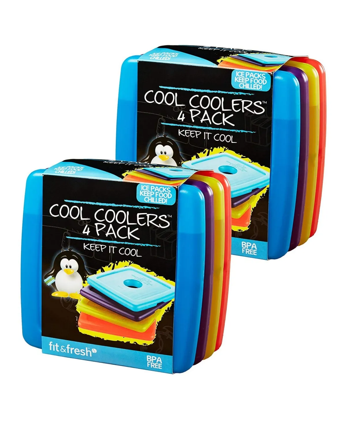 Fit & Fresh Cool Coolers Slim Reusable Ice Packs