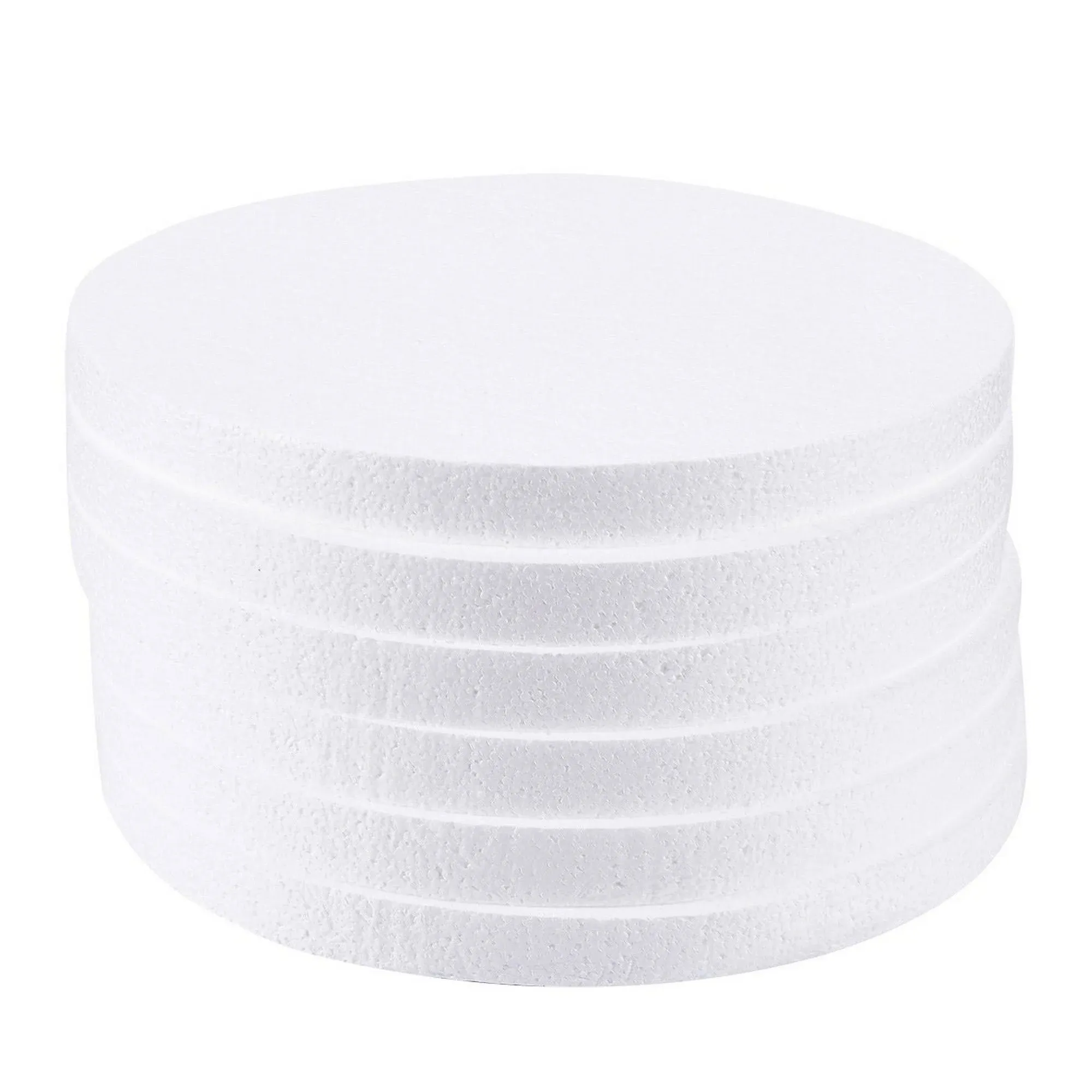 6 Pack 12x12-Inch Round Foam Circles for Crafts, 1" Thick, for DIY Projects, Decorations (White)