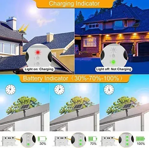 MEIKEE Solar Lights Outdoor 4-in-1 Solar Landscape Lights 4W/6V IP66 Waterpro...