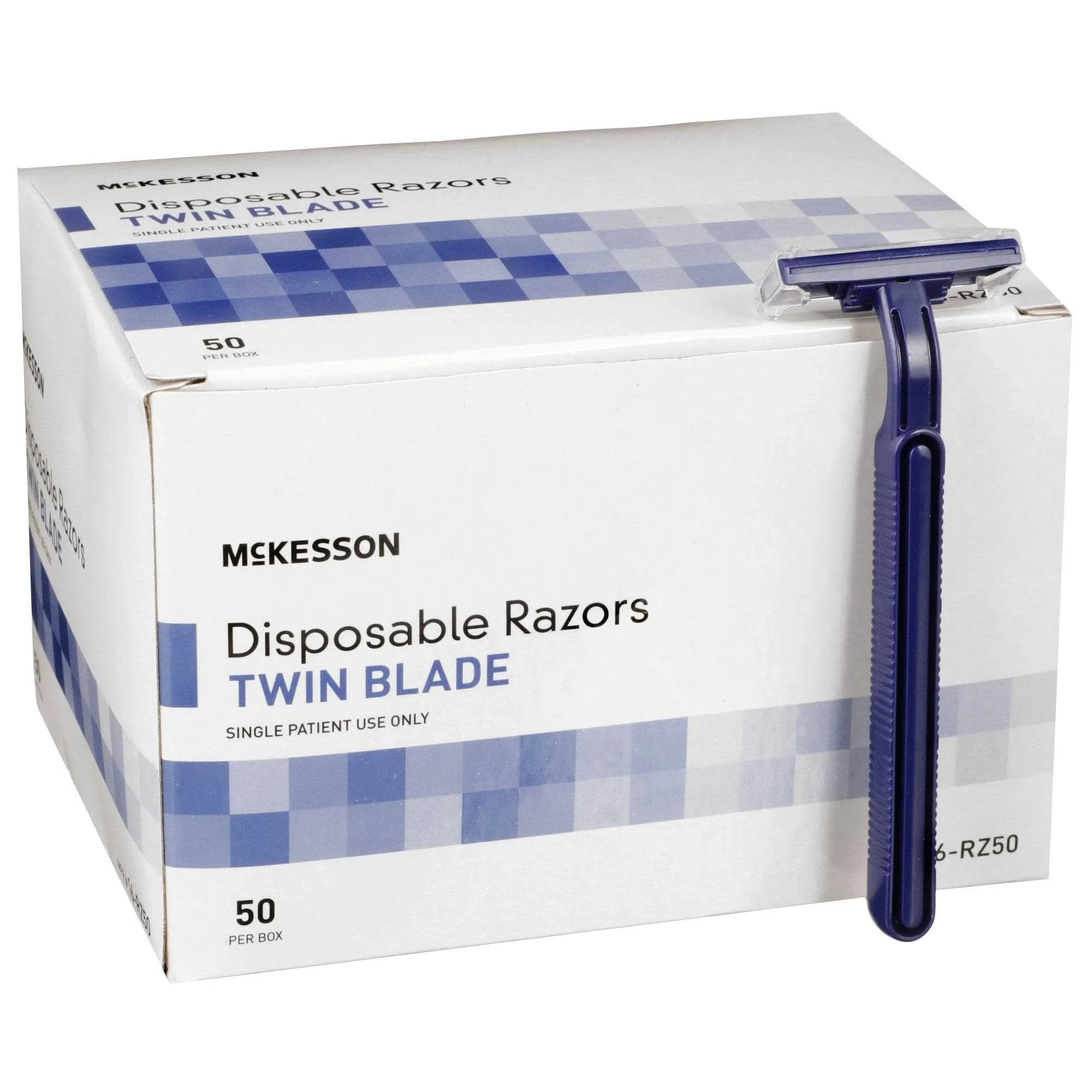 McKesson Twin-Blade Disposable Razor, Blue - Case/100