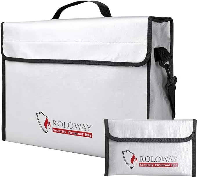 Roloway Fireproof Document & Money Bags, Large Fireproof & Water Resistant Bag