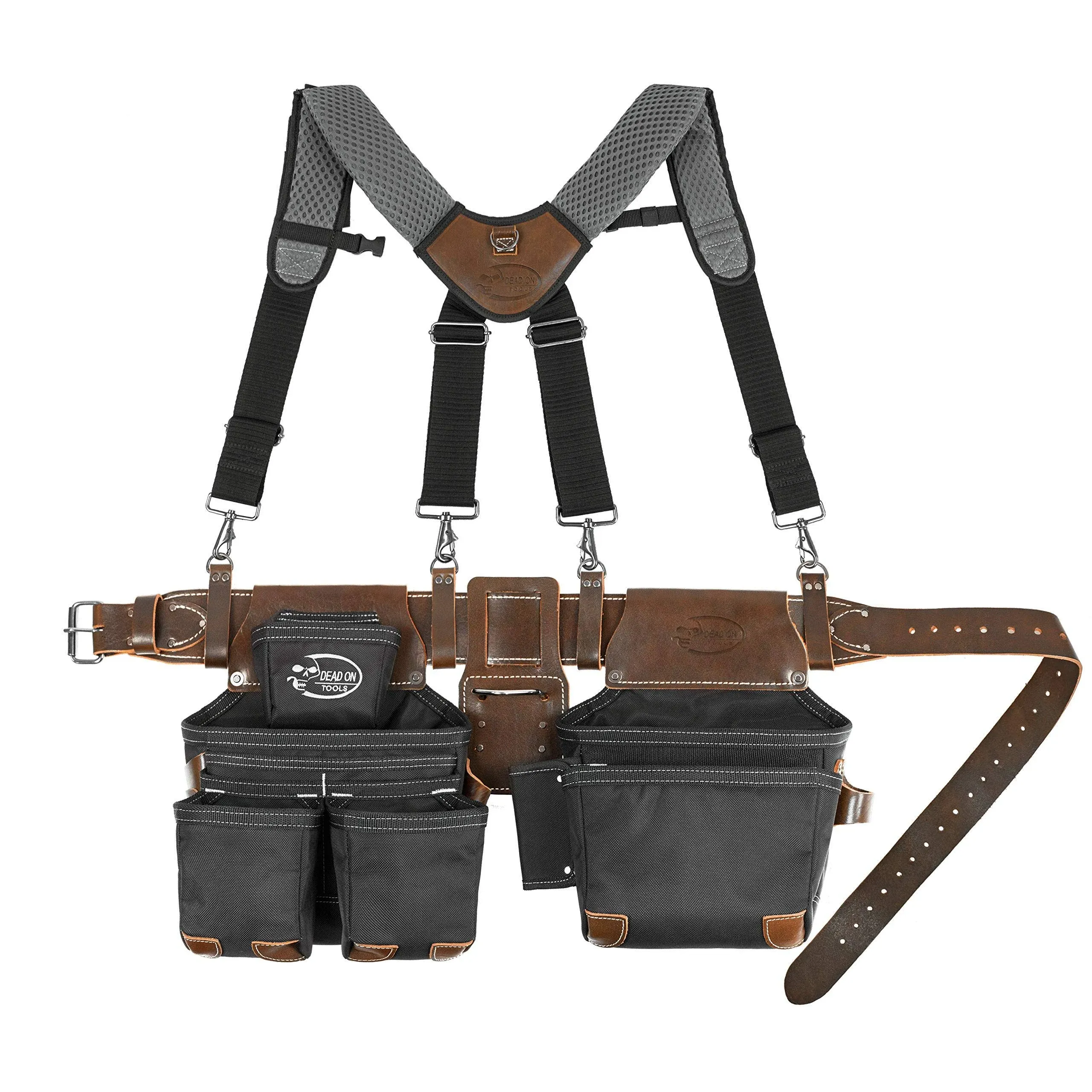 Dead on Tools DO-HSR Leather Hybrid Tool Belt with Suspender, Black