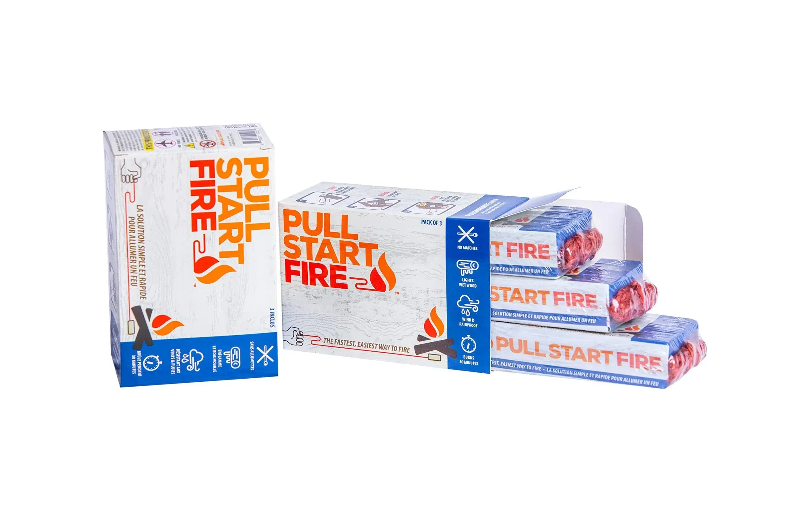 Pull Start Fire Firestarter, 3-Pack